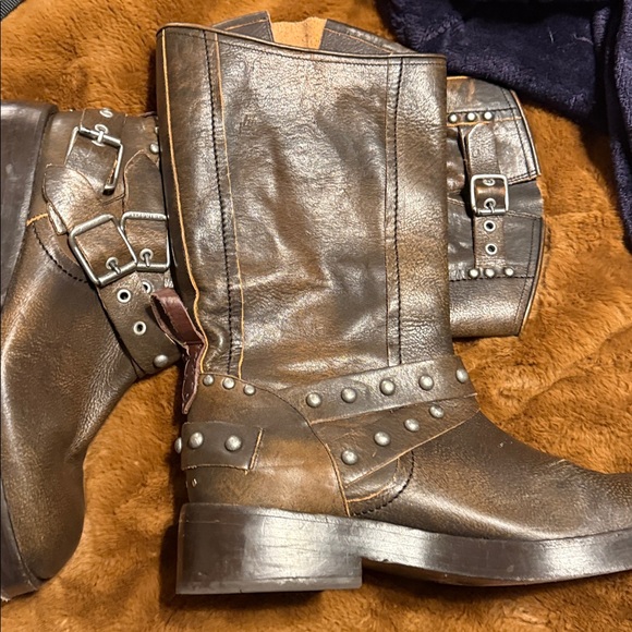 We The Free Distressed Brown Combat Boots - Picture 7 of 12